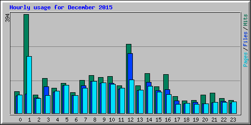 Hourly usage for December 2015