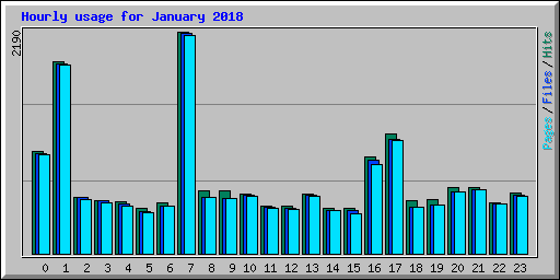 Hourly usage for January 2018